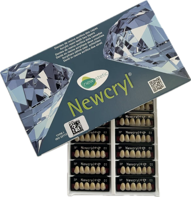 NEW STETIC Newcryl Upper Anterior Mould 264 1 x 6 33° Two-Layer False Teeth Multi-Shade
