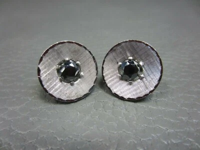 Juego de gemelos vintage de plata de ley hematita  Foto 1 de 3