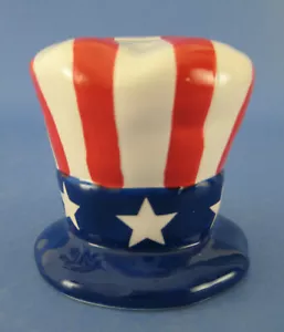 Still Coin Money Piggy Bank Uncle Sam Hat American Flag Red White Blue Stars - Picture 1 of 2