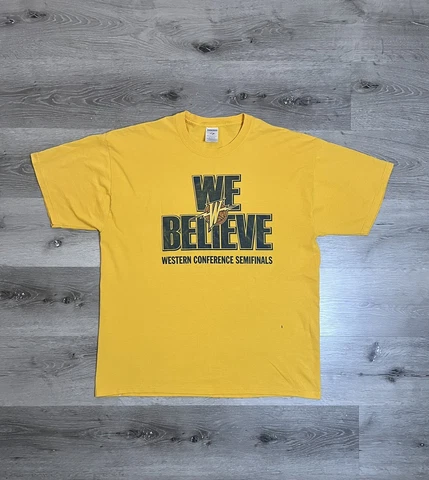 Vintage 2007 Golden State Warriors WE BELIEVE Playoffs Promo T-Shirt Men’s XL Cover