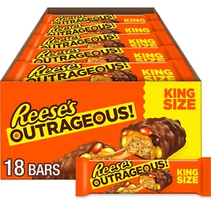 OUTRAGEOUS! Peanut Butter, Caramel and PIECES King Size, Candy Bars, 2.95 Oz (18 - Picture 1 of 7