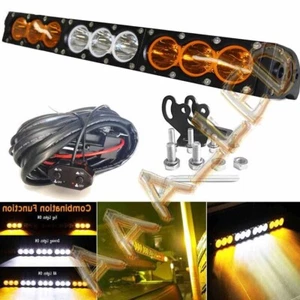 Single Row 17Inch LED Light Bar Amber White Combo Offroad Car SUV 4WD Truck Boat - Bild 1 von 12