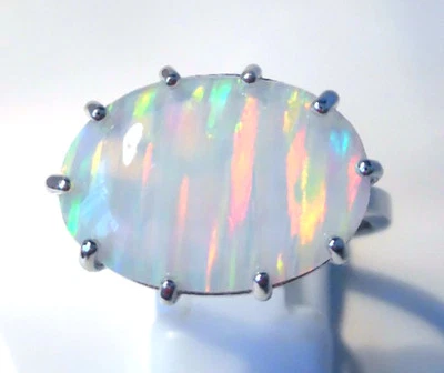 GORGEOUS WHITE  FIRE OPAL   RING UK Size "R" US 9 - Image 1 of 4
