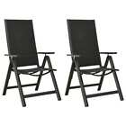 2 Pcs Patio Folding Chairs Outdoor Dining Chairs Metal Frame Armrest Garden Yard