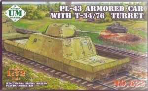 Vagón blindado de riel UniModel 1/72 PL-43 con torreta T-34/76 - Imagen 1 de 1