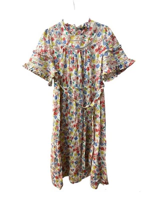 lovely M&S LONG FLORAL 100% cotton DRESS SIZE 24 excellent condition - Image 1 of 2