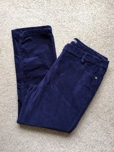 BON MARCHE MIDNIGHT BLUE NEEDLE CORD CORDUROY TROUSERS SIZE 14 LEG 26 EXCON - Picture 1 of 6