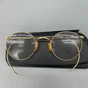 Antique ArtCraft 1/10 12K GF Glasses Optical Eyewear Embossed Wire Rims w Case - Picture 1 of 16