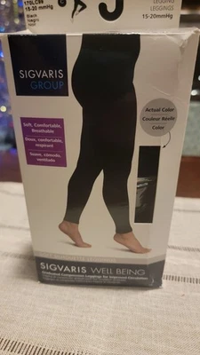 SIGVARIS Leggings Silueta Suave Negros Compresión Sin Pies 5-20 mmHg  Foto 1 de 4