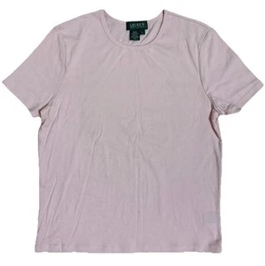 NEU LAUREN Ralph Lauren Damen Rundhals Kurzarm T-Shirt Oberteil Rosa Gr. L - Bild 1 von 3