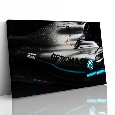 Mercedes Petronas Formula One F1 Car Canvas Framed Print Picture Wall Art - Image 1 of 4
