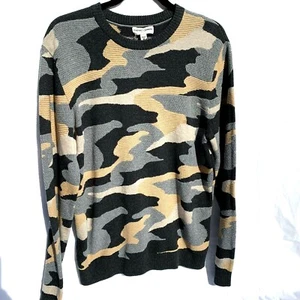 Crosby & Howard Men's Camouflage Sweater Round Crew Neck Earth Tones Size Medium - Picture 1 of 5