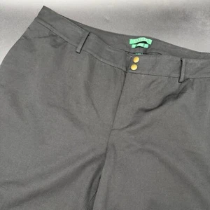 Lauren Ralph Lauren Connor Black Flat Front Chinos Women's Plus Size 20W - Picture 1 of 5