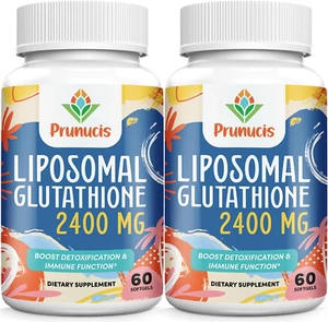 2-Pack 2400mg Liposomal Glutathione - Glutathione Supplement (120 SOFTGELS) - Picture 1 of 10
