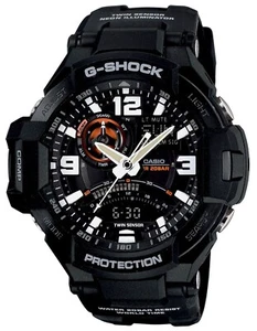 Orologio Casio G-Shock Twin Sensor Bussola Aviator Cinturino Resina Nera GA1000-1A - Foto 1 di 1