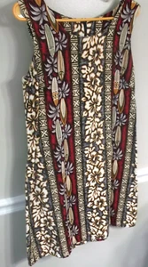 Robe multicolore vintage Hawaii USA planche de surf hibiscus sans manches taille M - Photo 1/4