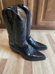 Gloss Black Cowboy Boots 10.5D! Great! - Make An Offer! - Picture 1 of 12