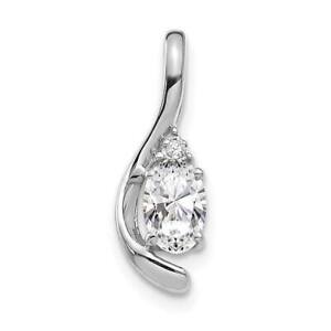 14K White Gold White Topaz Diamond Necklace Charm Birthstone Pendant