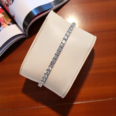 Certified Women Bracelet 6.50 Ct Lab Grown Round Cut Diamond Solid 950 Platinum - Image 1 of 4