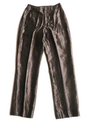 Pantalones Linda Allard Ellen Tracy Animal Estampado Pitón Marrón Beige Talla 4 Nuevos con Etiquetas Foto 1 de 4