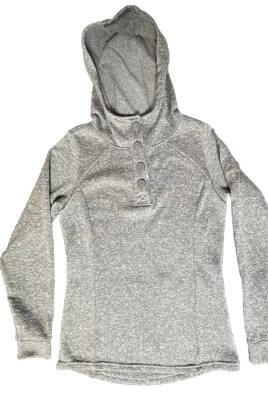 Pulôver feminino Columbia pequeno azul/cinza urze castelo pico malha lã com capuz - Imagem 1 de 4