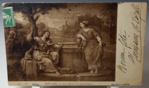 POSTCARD CHRIST AND THE SAMARITAN AT WELL MIGNARD 1908 VINTAGE 1-55 - Picture 1 of 4
