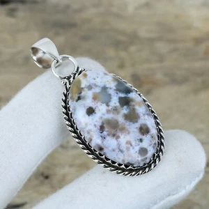 Oceano Diaspro Gemma Ciondolo 925 Argento Boho Gioielli, Speciale Regalo Per - Foto 1 di 4