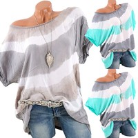 Plus Size Womens Summer Loose Tops Short Sleeve Tees Blouse Casual Baggy T-Shirt