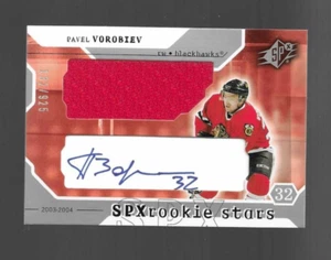 2003-04 SPX ROOKIE STARS TRIKOT AUTOGRAMM PAVEL VOROBIEV #211 RC AUTO 132/925 - Bild 1 von 2