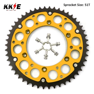 KKE Gold 51T Rear Sprocket for Suzuki DRZ400 DRZ400E DRZ400S DRZ400SM RM125 - Image 1 of 4