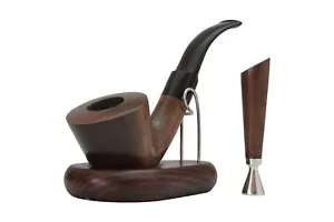 Sherlock Holmes Set Rauchholzpfeife mit Gestell und Manipulation einzigartig handgefertigt KAF - Bild 1 von 5