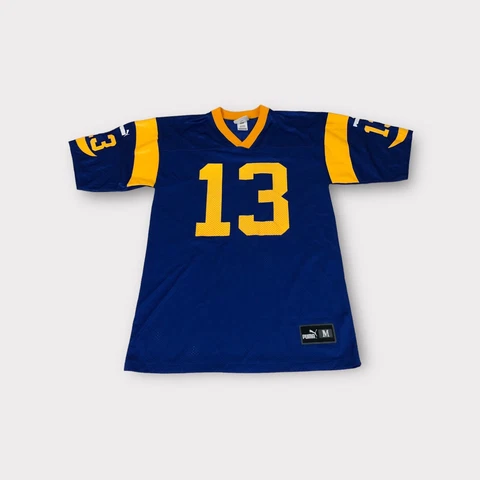 Blue Puma Kurt Warner St. Louis Rams Football Jersey Men's Size M Medium Cover