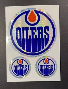 Edmonton Oilers Original Foil Decal Stamp Kodak Paper Rare 3 1/2 x 2 1/2" 3 Per - Picture 1 of 2