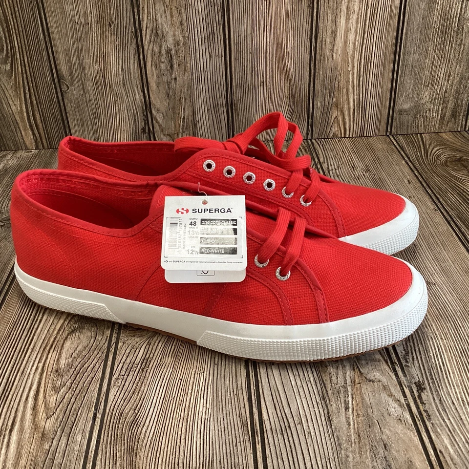 Superga Mens Red 2750 Cotu Classic Sneakers Classic Size 13.5 MSRP $90 NEW - Image 1 of 4