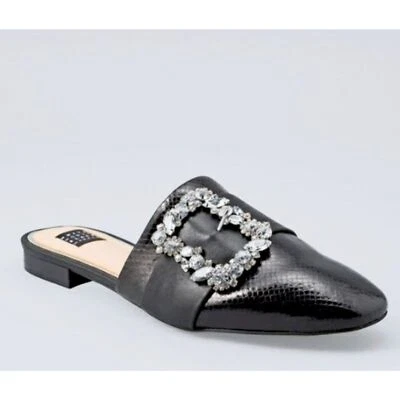 Mocasines negros con hebilla de estrás mercado negro de la Casa Blanca usados en excelente estado 8,5 Foto 1 de 4