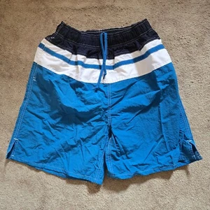 Vintage Energy Zone Mens Swim Trunks Shorts Navy White Teal Blue Size M 32-34 - Bild 1 von 7