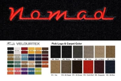 Lloyd Mats Velourtex Chevrolet Nomad Custom Embroidered Floor Mats (1955-1957) Foto 1 de 4