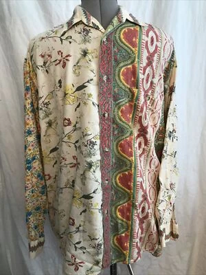Tom Tailor Shirt Large Men's Mixed Print Flowers Soft Vintage - Image 1 of 4