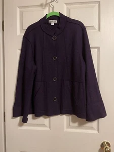 Coldwater Creek women’s coat jacket petite large, Deep Purple,  Princess Seams - Bild 1 von 7