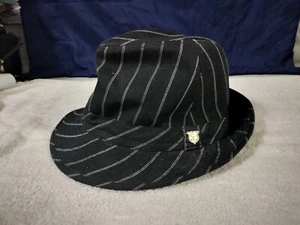Sombrero Fedora Peter Grimm Negro Blanco Rayas Unisex Adulto Poliéster Algodón Talla S/M - Imagen 1 de 11