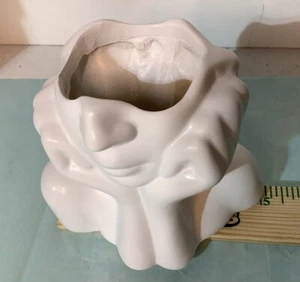 Gesicht Vase Topf Keramik Dekor weiß - Bild 1 von 4