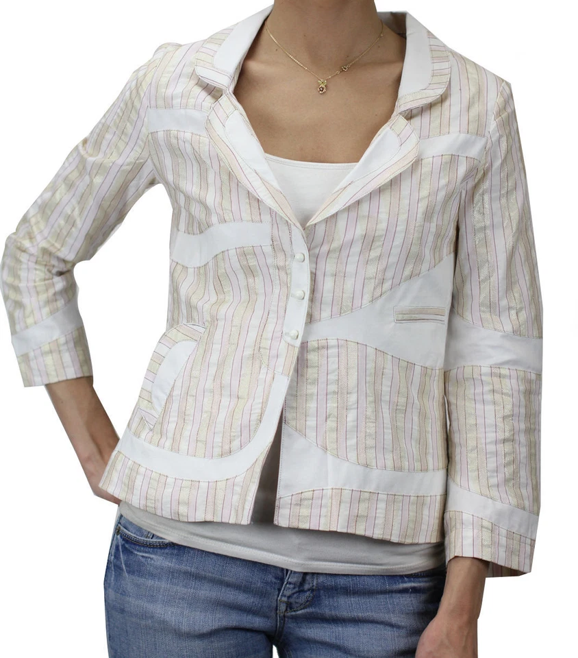 Blazer para mujer CUSTO BARCELONA Iriad 30x3 rosa y beige 292351 $303 nuevo con etiquetas Foto 1 de 2