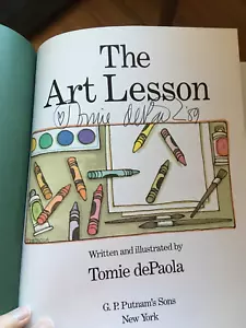 RARE. Signed Tomie dePaola book: The Art Lesson. hard cover - Picture 1 of 8