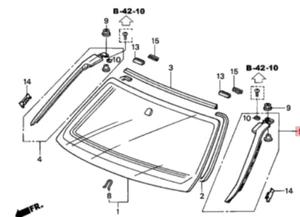 Genuine HONDA Front Windshield Pillar Side Molding R&L Set CR-V 73152(73162)-S9A - Bild 1 von 1