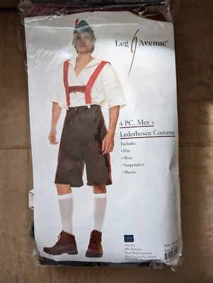 Men's Lederhosen Costume 4 Pieces Leg Avenue German  Oktoberfest M/L Size - Image 1 of 4
