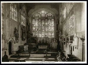 Foto di TOMBA DI SHAKESPEARE NELLA CHIESA DI STRATFORD Inghilterra 1914 Seppia Fotoincisione - Foto 1 di 4