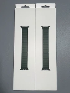 Bracelet maillon en cuir véritable Apple pour Apple Watch vert séquoia taille S/M 45 mm - Photo 1 sur 3