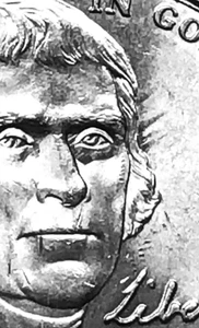 2016 P Jefferson nickel BLACK EYE lamination error - Picture 1 of 4