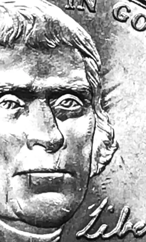 2016 P Jefferson nickel BLACK EYE lamination error - Image 1 of 4