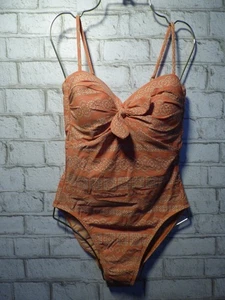 160 $ Robin Piccone koralle orange creme Isla Einteiler Badeanzug 10 NEU R653 - Bild 1 von 8